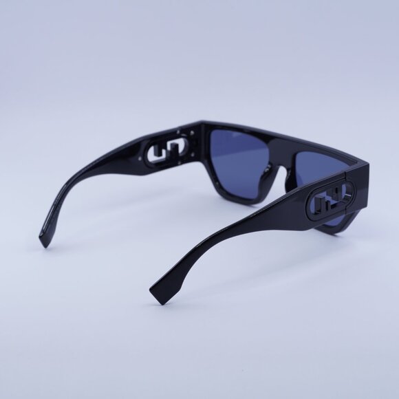?️ New Fendi FE40108U 01V Sunglasses - Shiny Black Frame, Light Blue Lenses